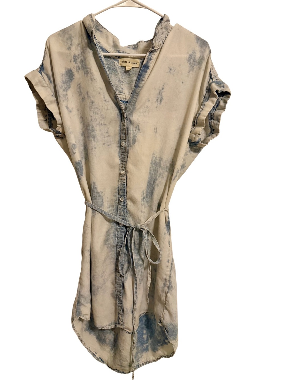 Cloth & Stone by Anthropologie Chambray Tie-Waist Shirt Dress — Size L